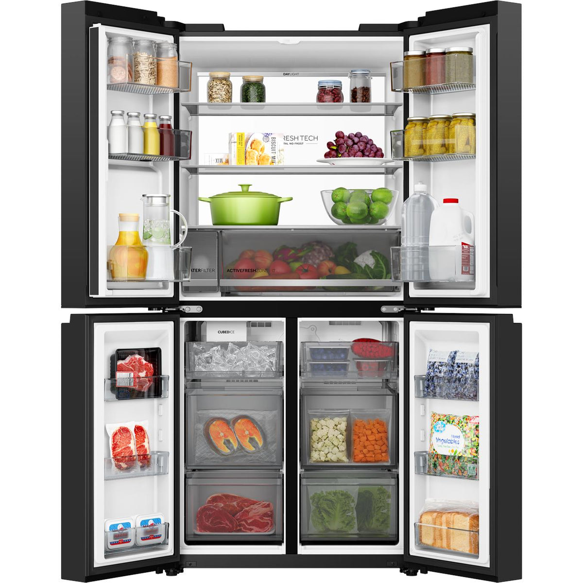 Haier HRF590YPC 573L Quad Door Fridge (Black)