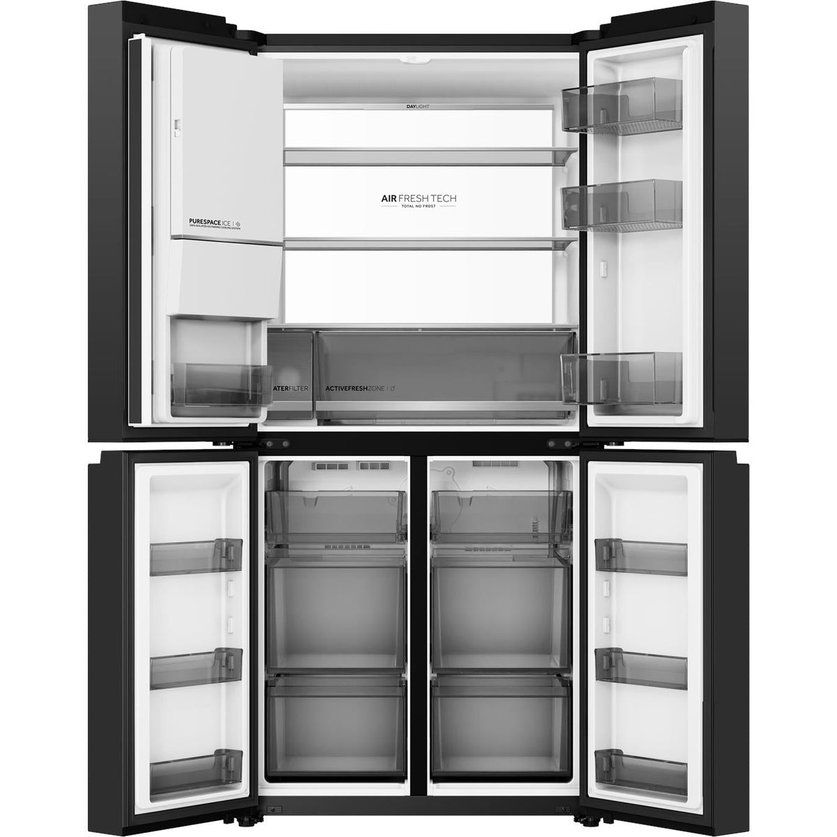 Haier HRF590YZC 550L Quad Door Fridge (Black)