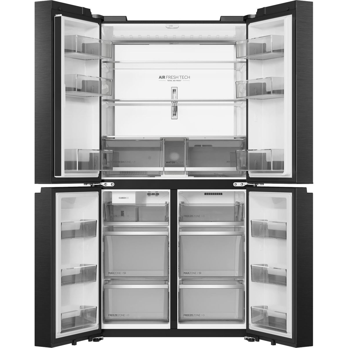 Haier HRF690YPC 672L Quad Door Fridge (Black)