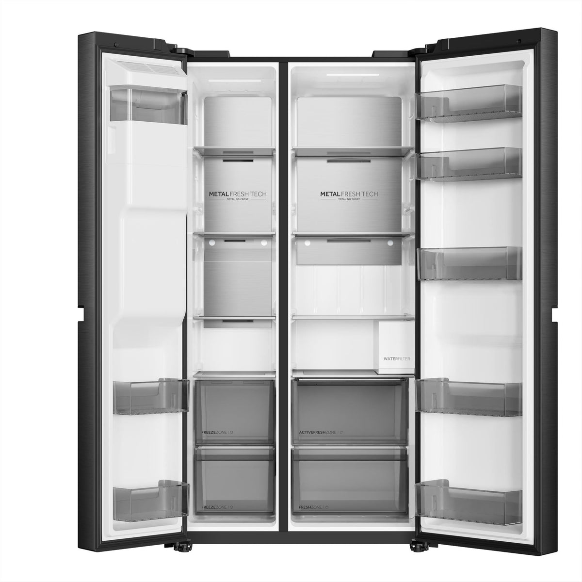 Haier HRF650XZC 650L Side-by-Side Fridge (Black)