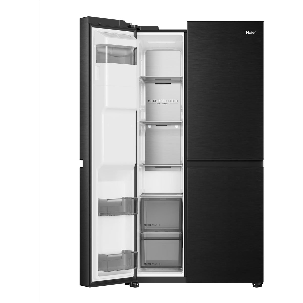 Haier HRF650XZC 650L Side-by-Side Fridge (Black)