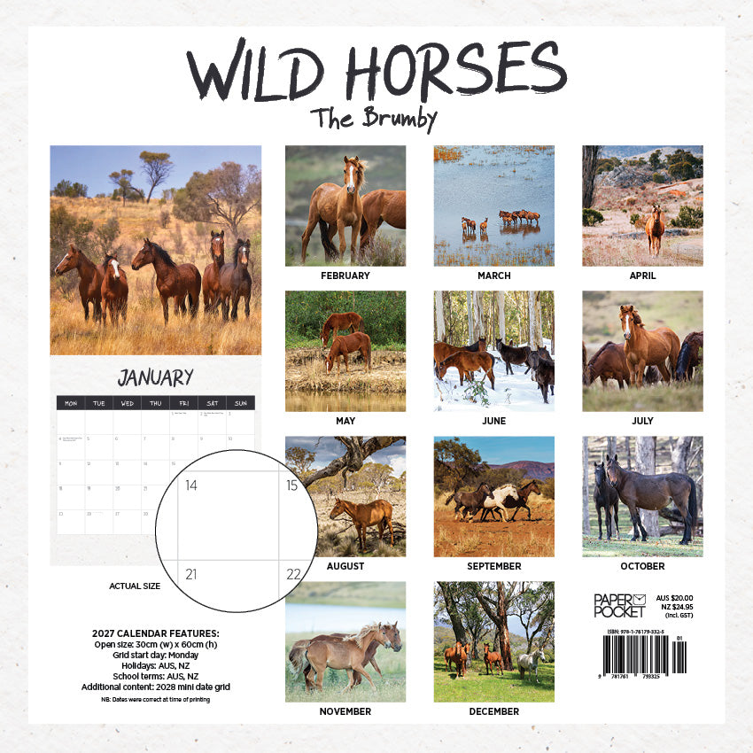 Wild Horses The Brumby Calendar 2027
