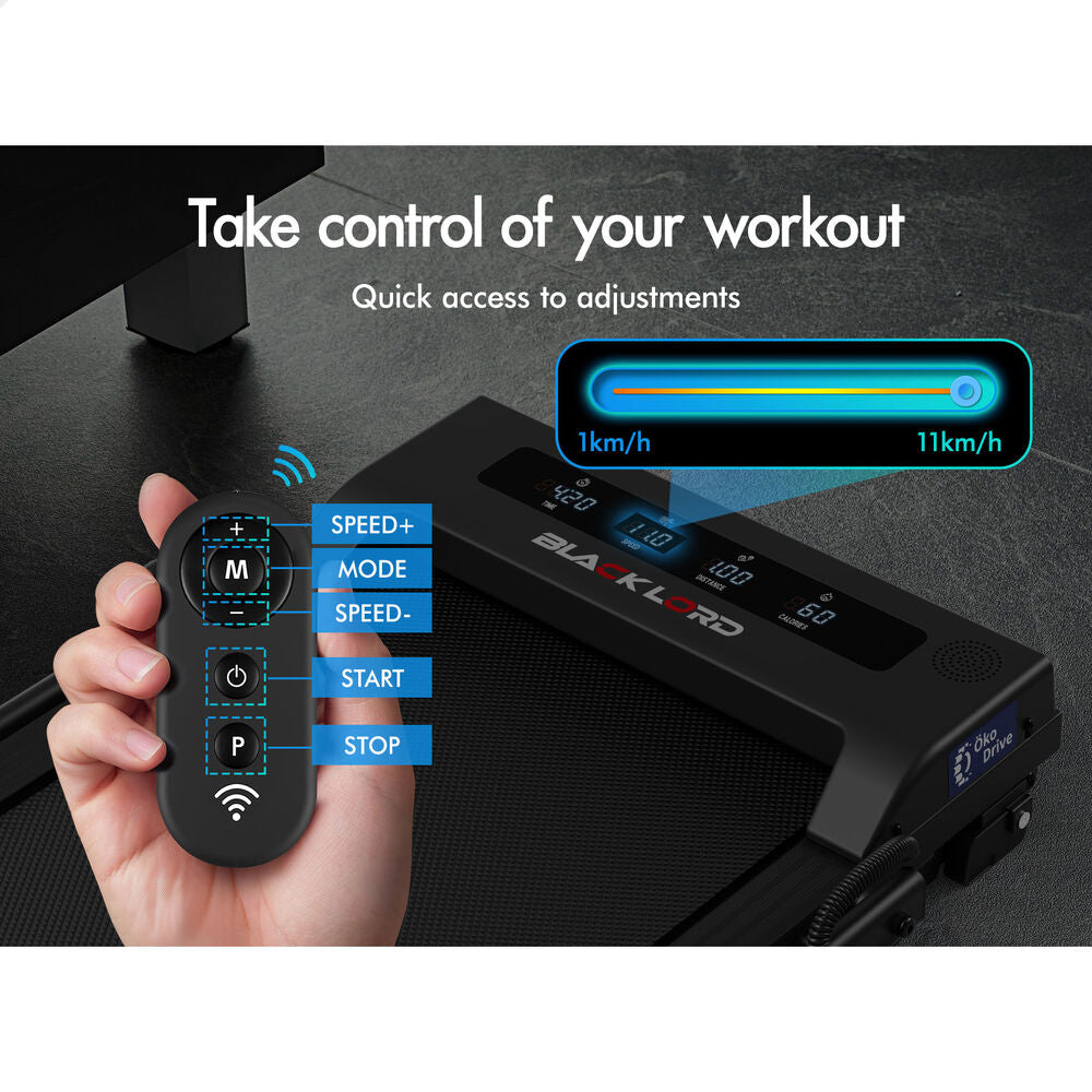 BLACK LORD Treadmill Electric Walking Pad Foldable Under Desk Home Gym (Black)