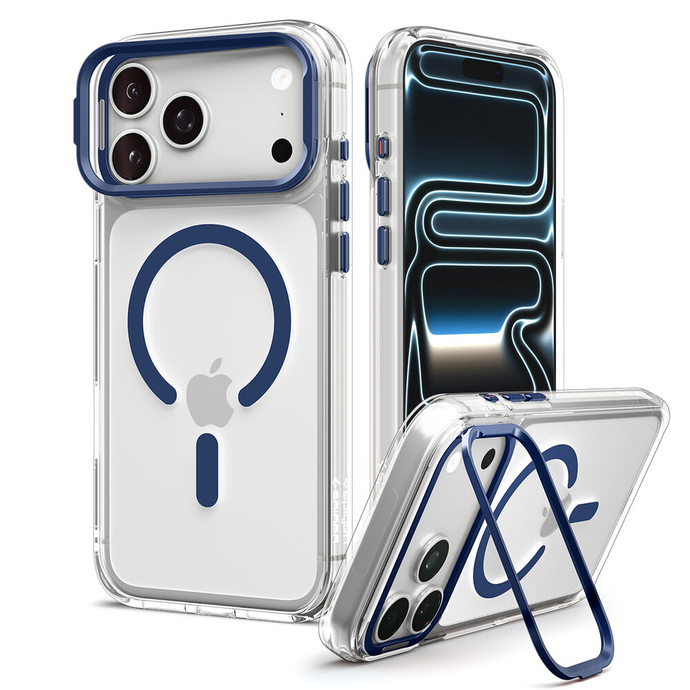 SPIGEN Ultra Hybrid Optik S MagSafe Case for iPhone 18 Pro/17 Pro (Clear Case / Deep Blue Ring)
