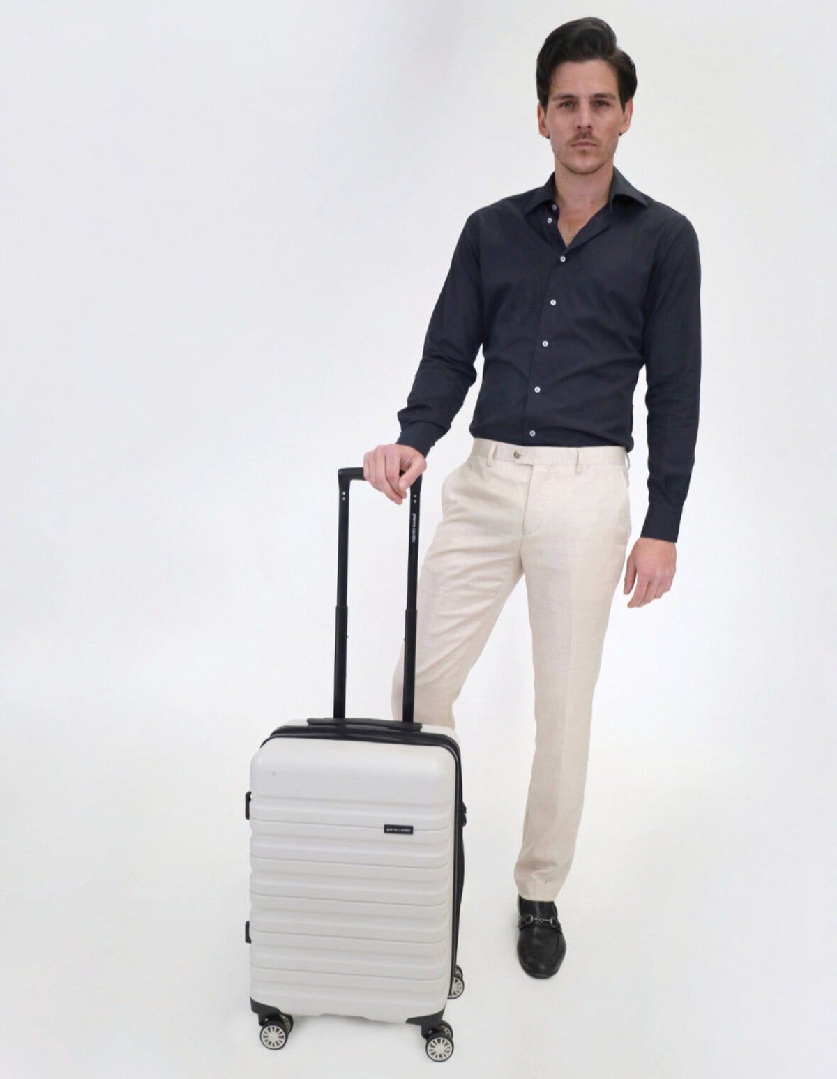 Pierre Cardin Hard-Shell Luggage Set (Medium & Cabin, Snow) 2-Pieces