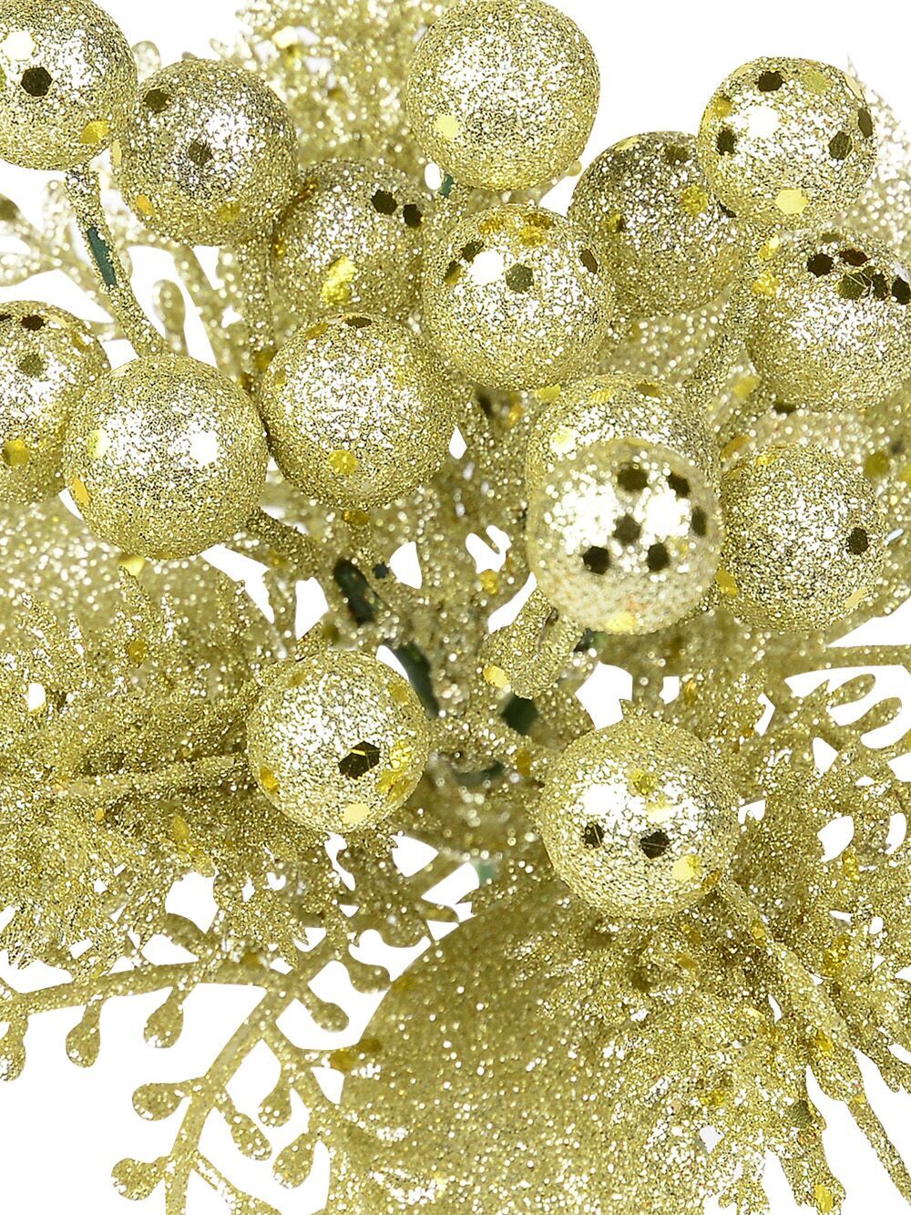 Champagne Berries, Twigs & Mixed Foliage Christmas Tree Stem Pick | 20cmChampagne