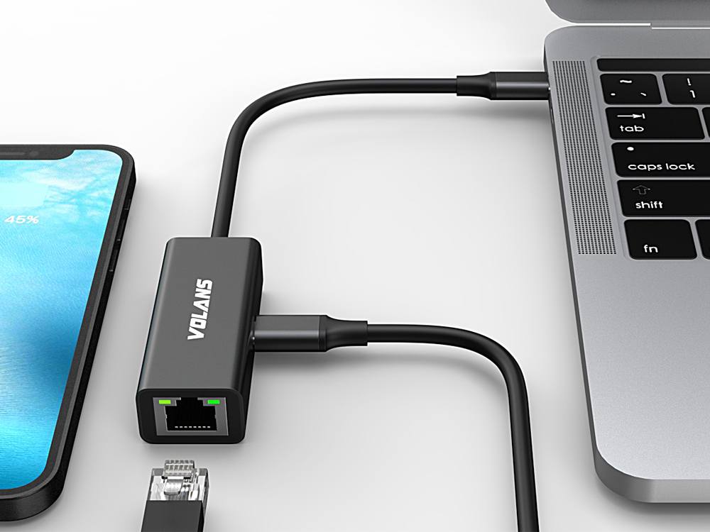Volans VL-RJ45-CP Aluminium USB-C to Gigabit Ethernet Network Adapter