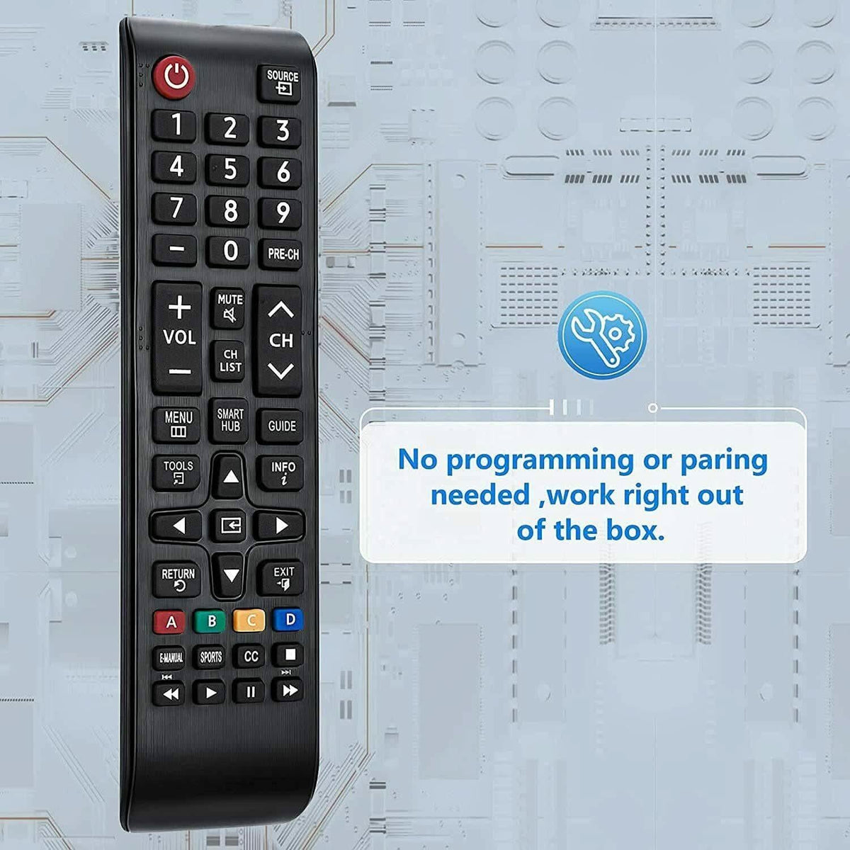 Samsung TV Compatible Remote Control AA59-00602A / AA5900602A Replacement (No Setup Needed)