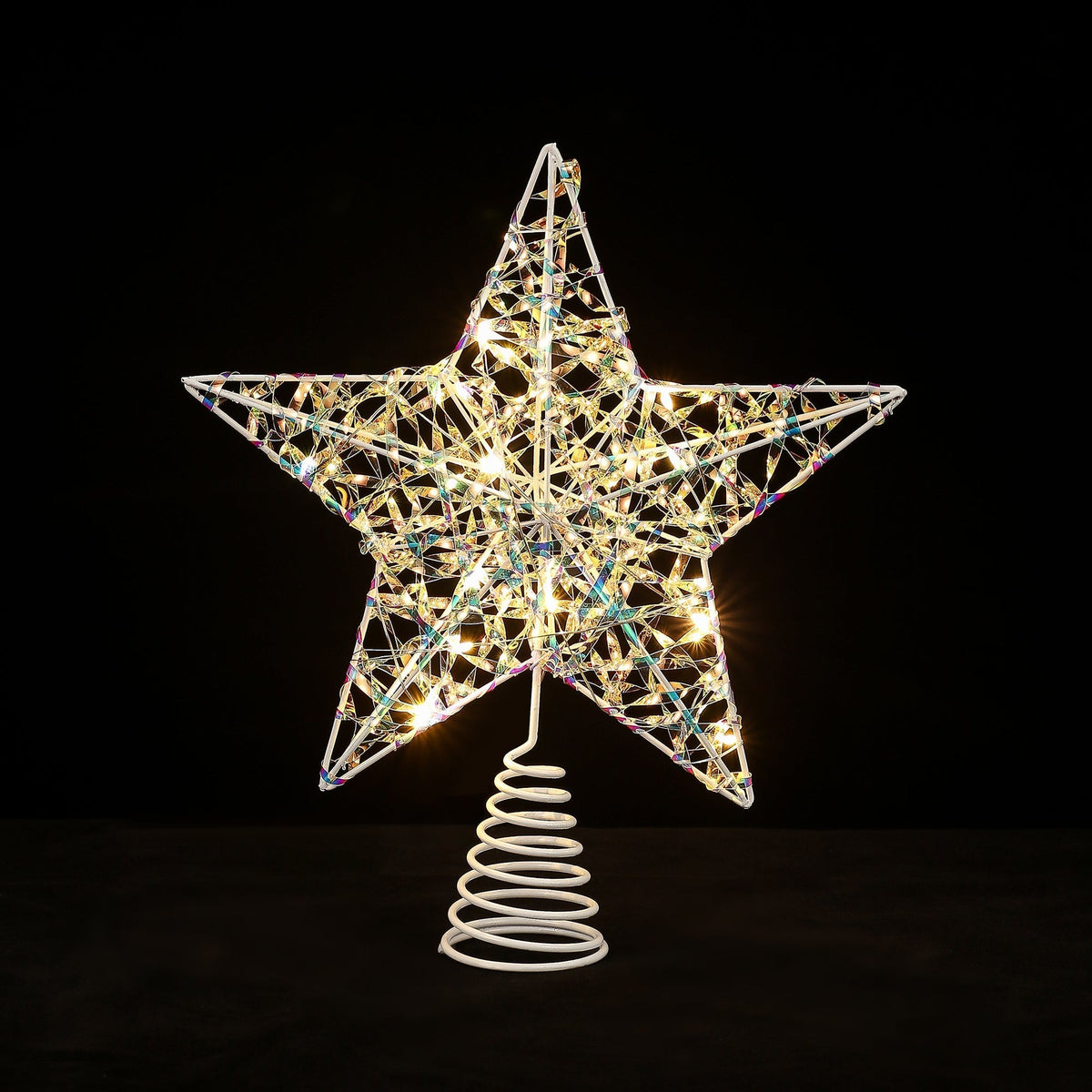 Lexi Lighting 25cm Iridescent Gliter Light Up Tree Top