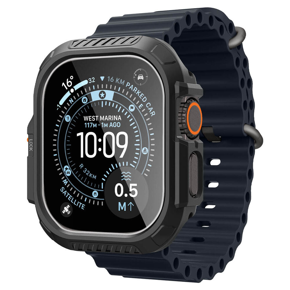Spigen Apple Watch Ultra 4/3/2/1 49mm Lock Fit Case with Screen Protector (Black)