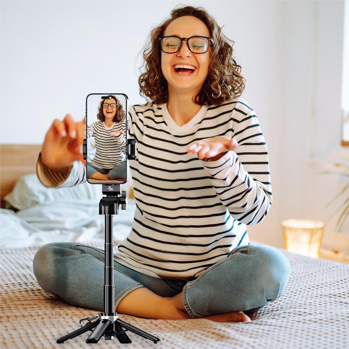 Influencer Compact Travel Tripod With Carry Hook With Remote