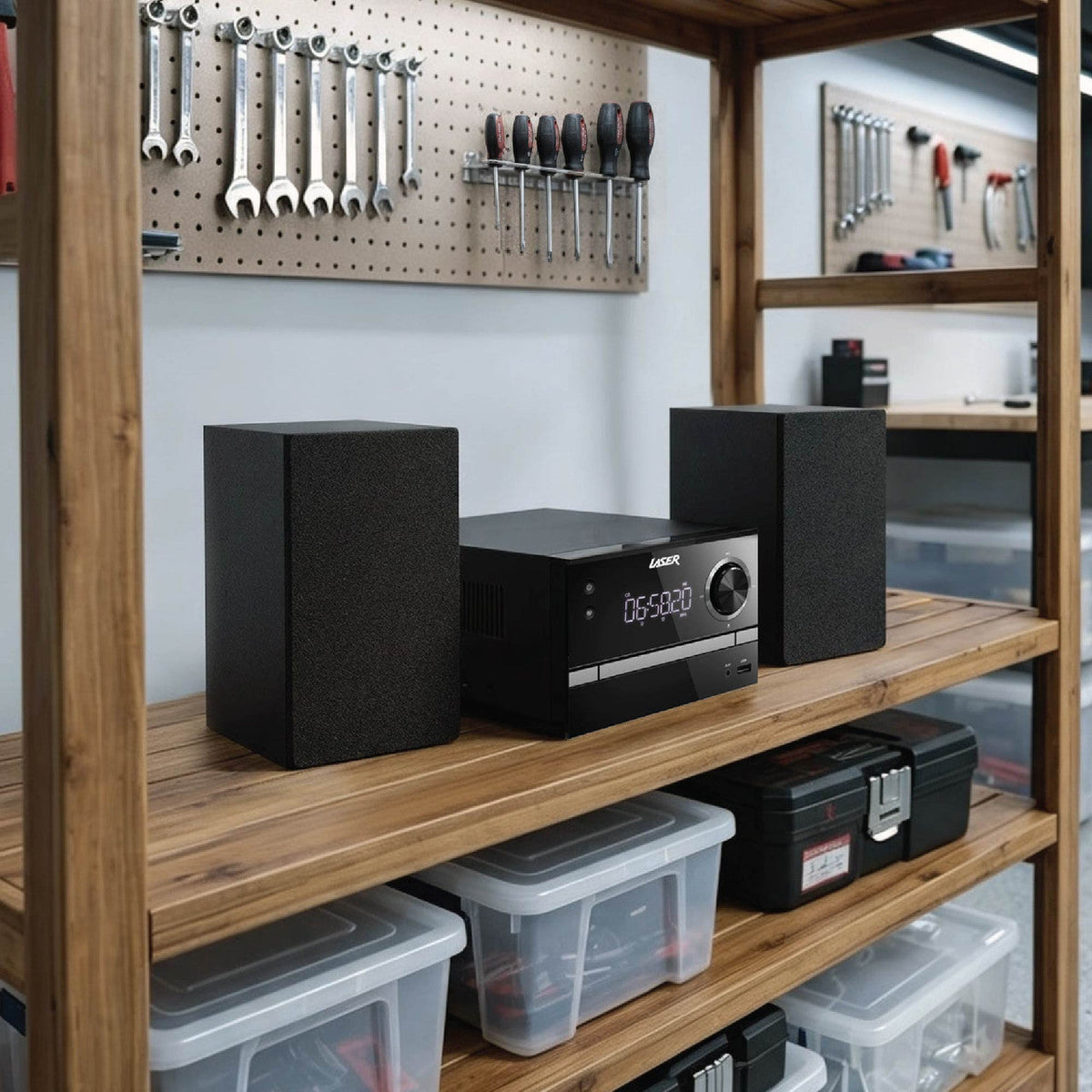 Laser CD Micro Hi-Fi System with Bluetooth (Black)
