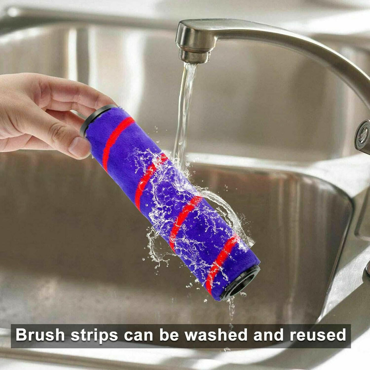 Tavice Fluffy Floor Head Compatible with Dyson V7 V8 V10 V11 V15 Vacuum Cleaner | Roller Brush with LED Light