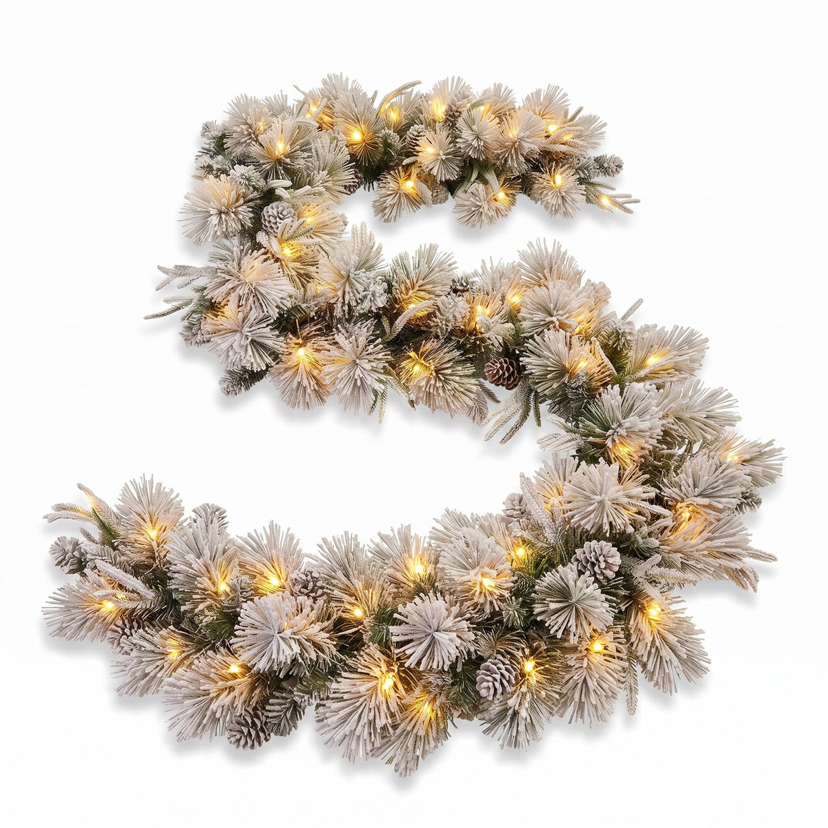 Christabelle Timeless Elegance Christmas 2pc Set 90cm Christmas Teardrop and Garland with LED Lights Holiday Decor