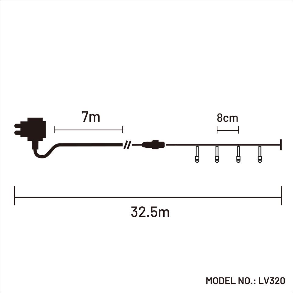 Lexi Lighting 320 Frosted LED Connectable String Light - White