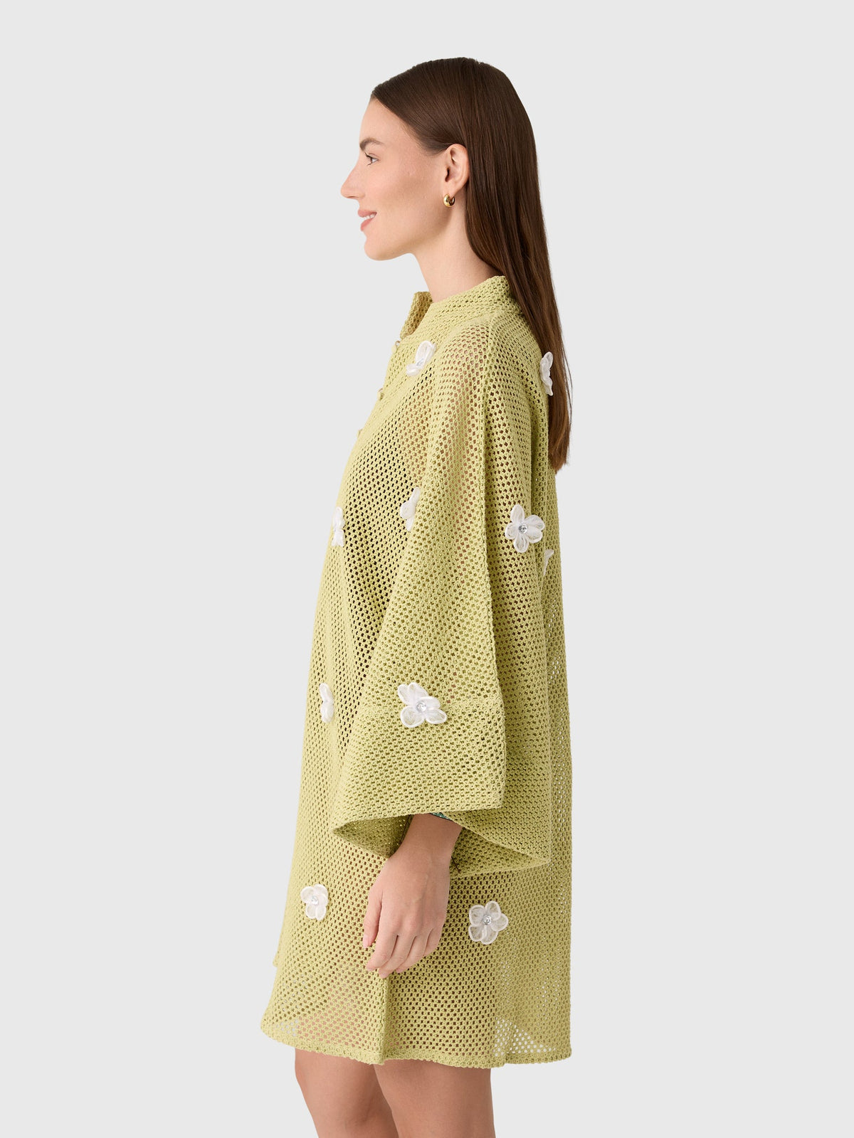 La Vie Women's 3D Flower Knit Mini Caftan