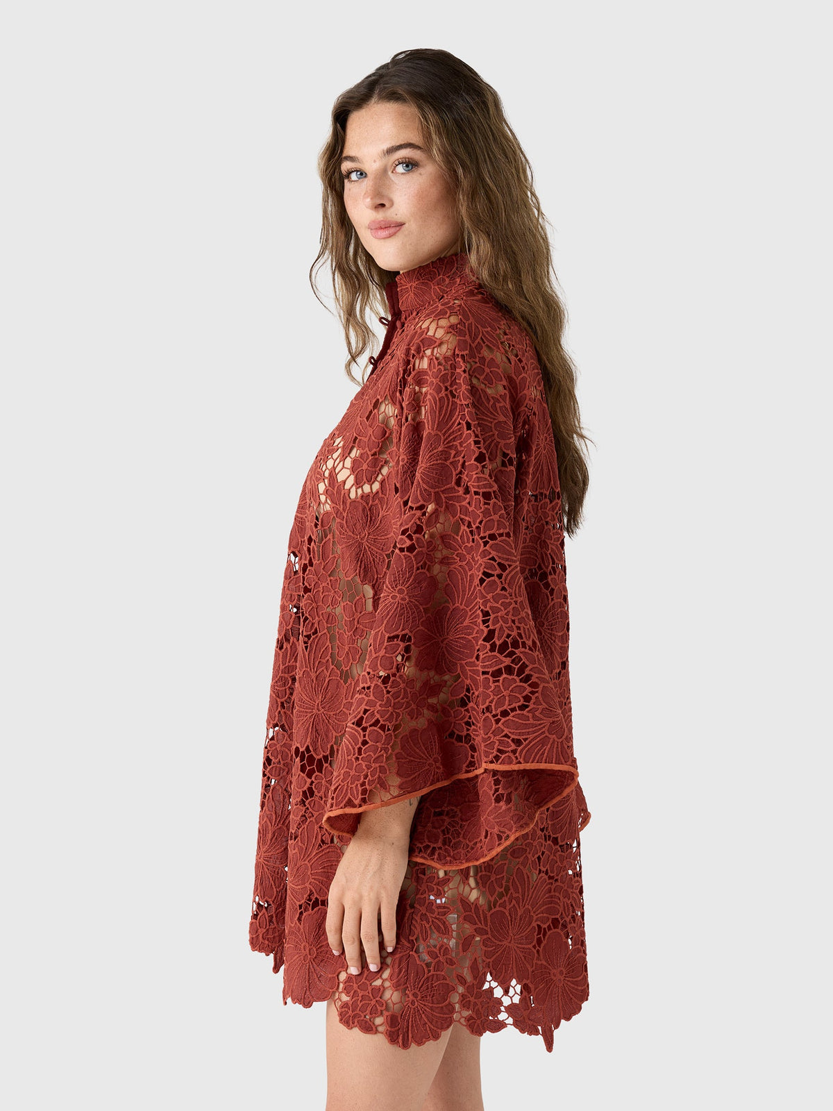 La Vie Women's Autumn Floral Mini Caftan