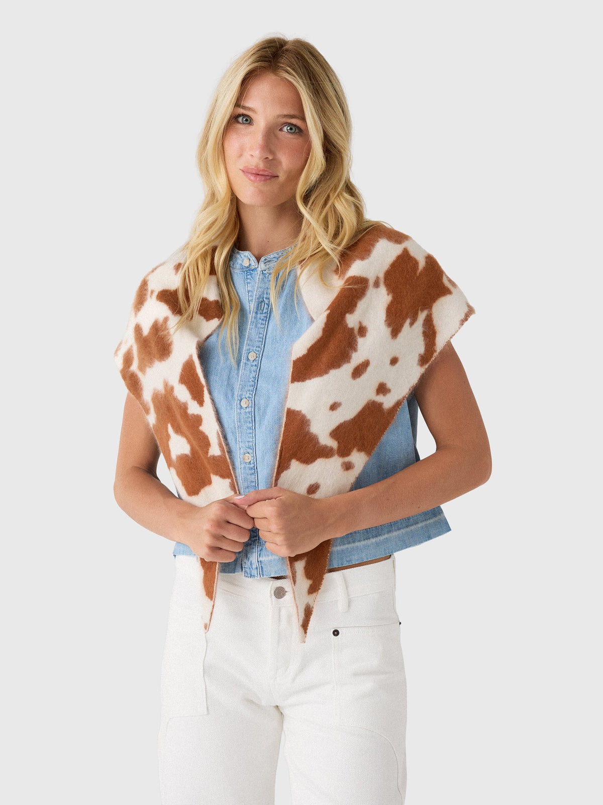 Guest In Residence Grizzly Cowhide Wild Rag Scarf
