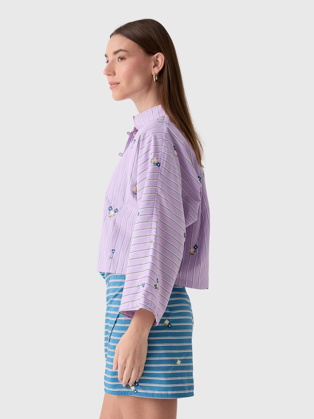 La Vie Women's Bouquet Striped Everyday Shirt