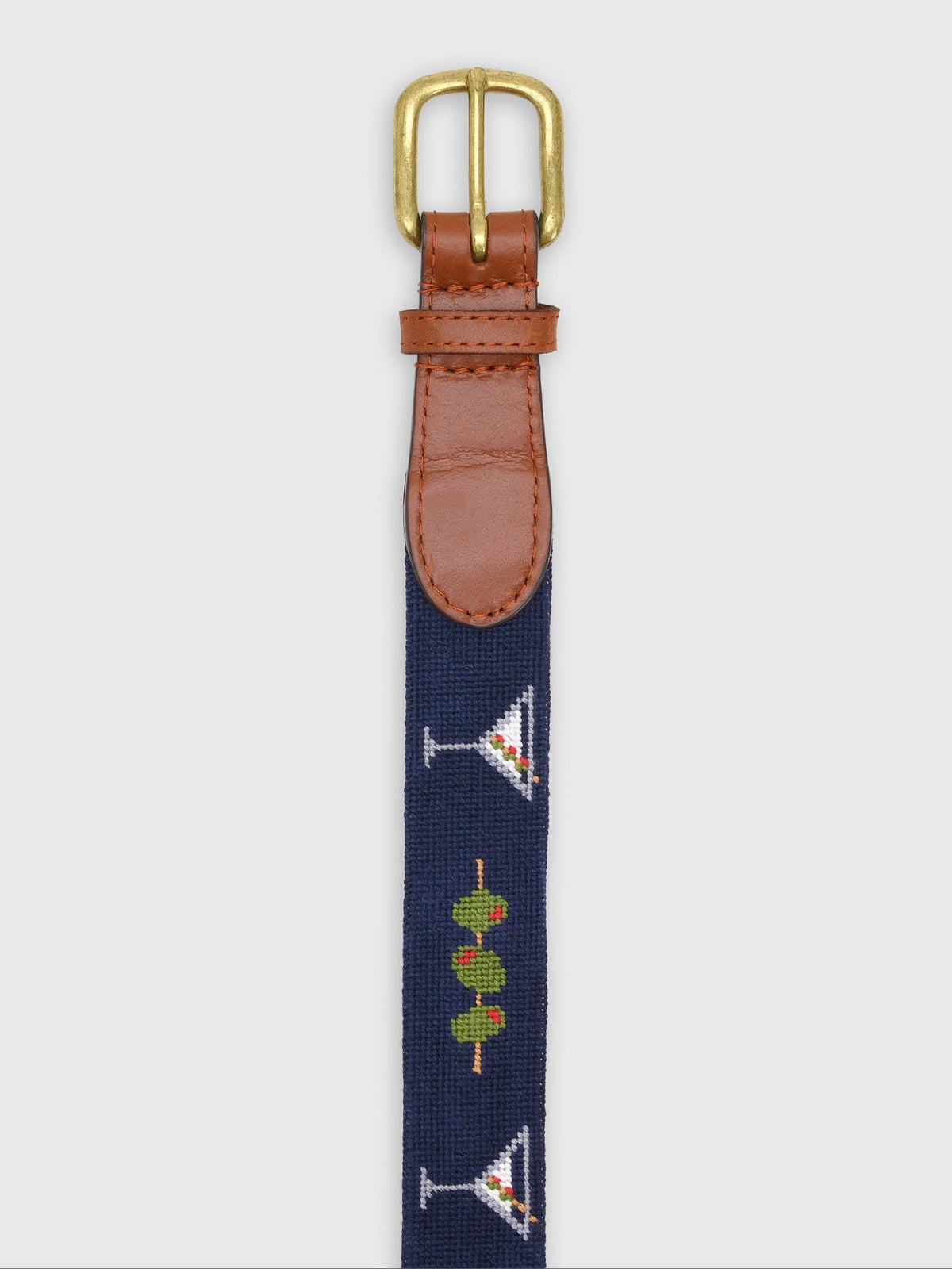 Smathers & Branson Men's Dirty Martini Needlepoint Belt