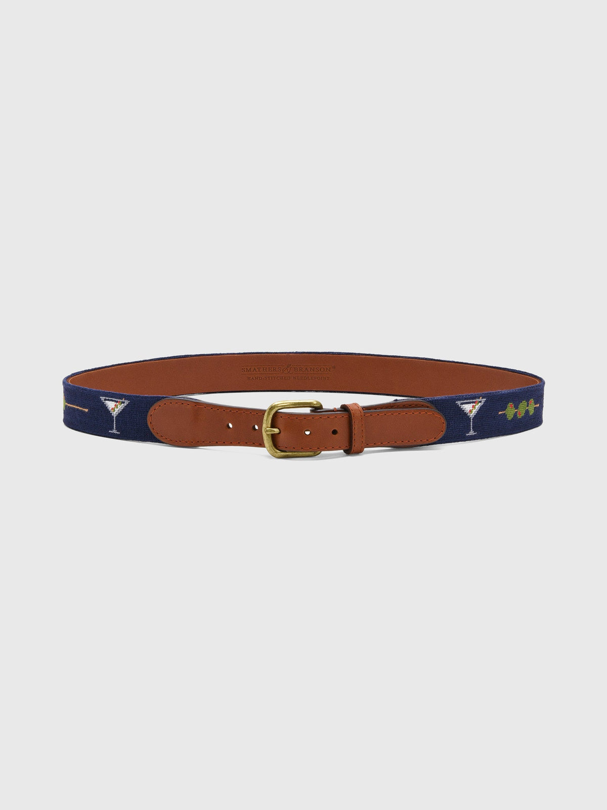 Smathers & Branson Men's Dirty Martini Needlepoint Belt