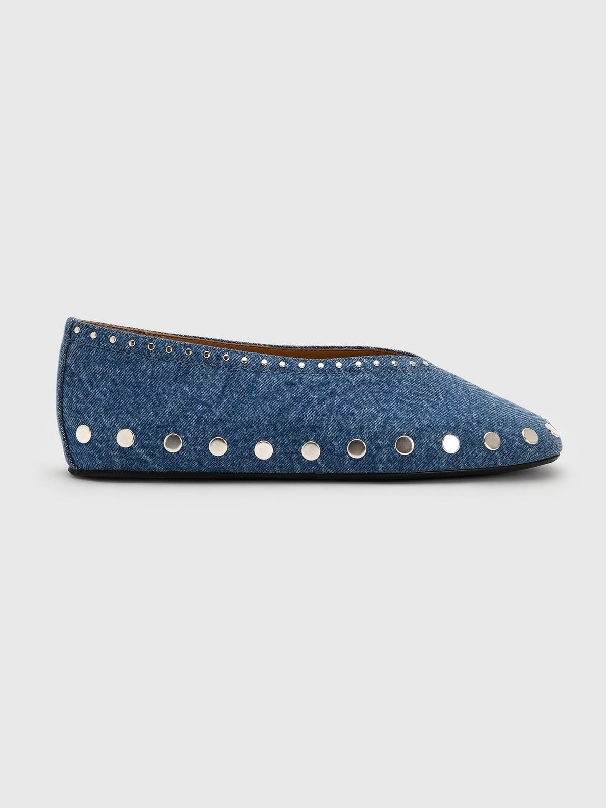 GANNI Women's Jenny Ballerina Denim Flat