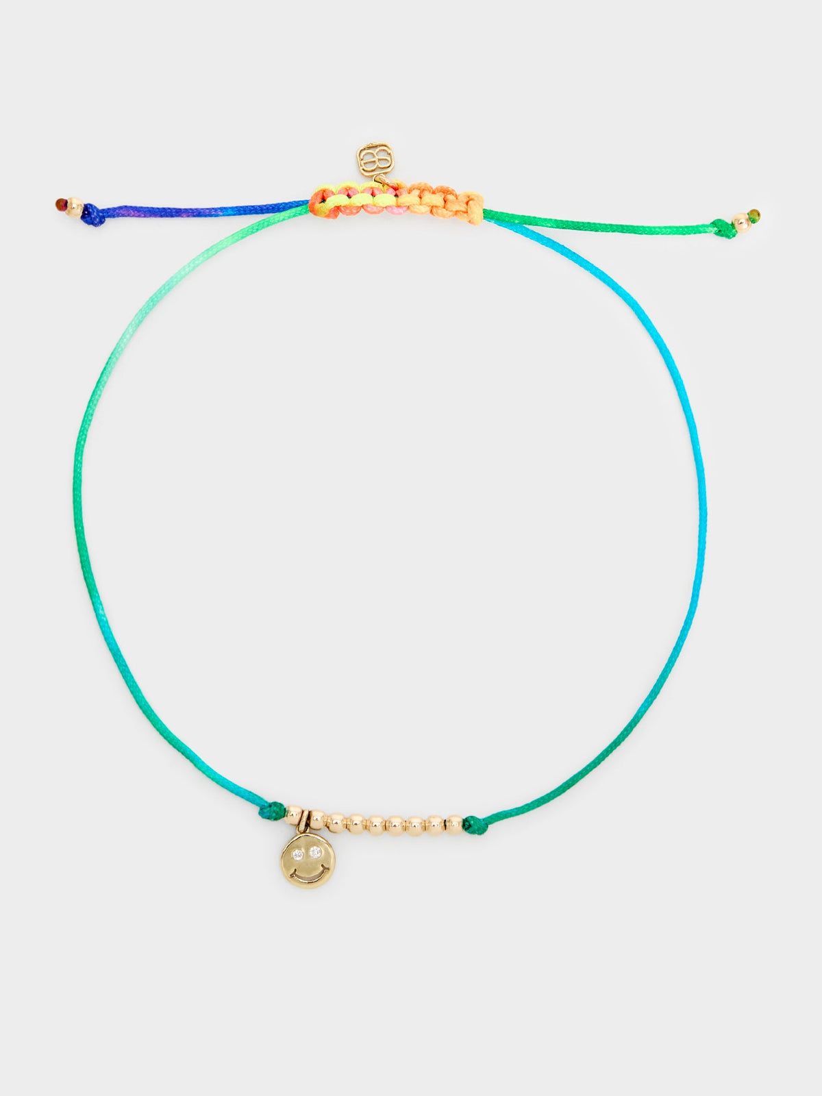 Sydney Evan Double Stone Happy Face Cord Bracelet