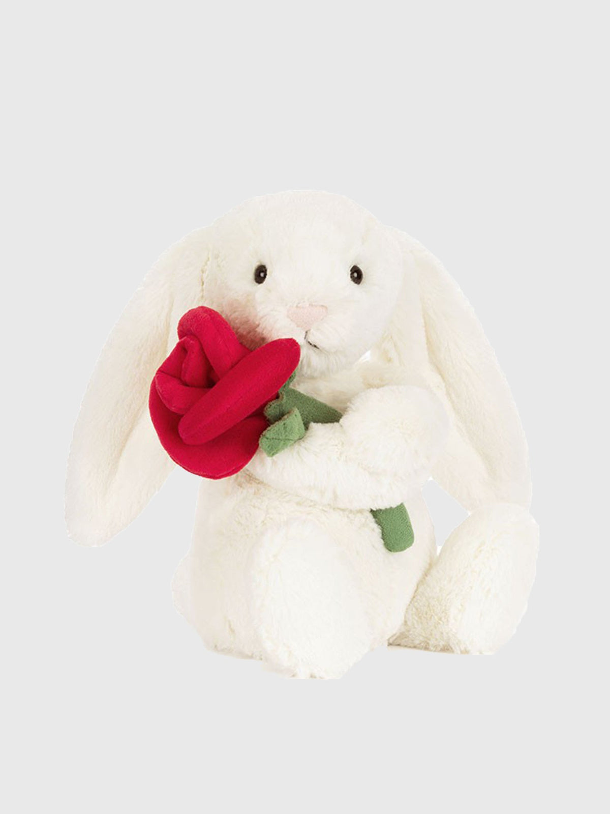 Jellycat Cream Bunny With Rose Plush