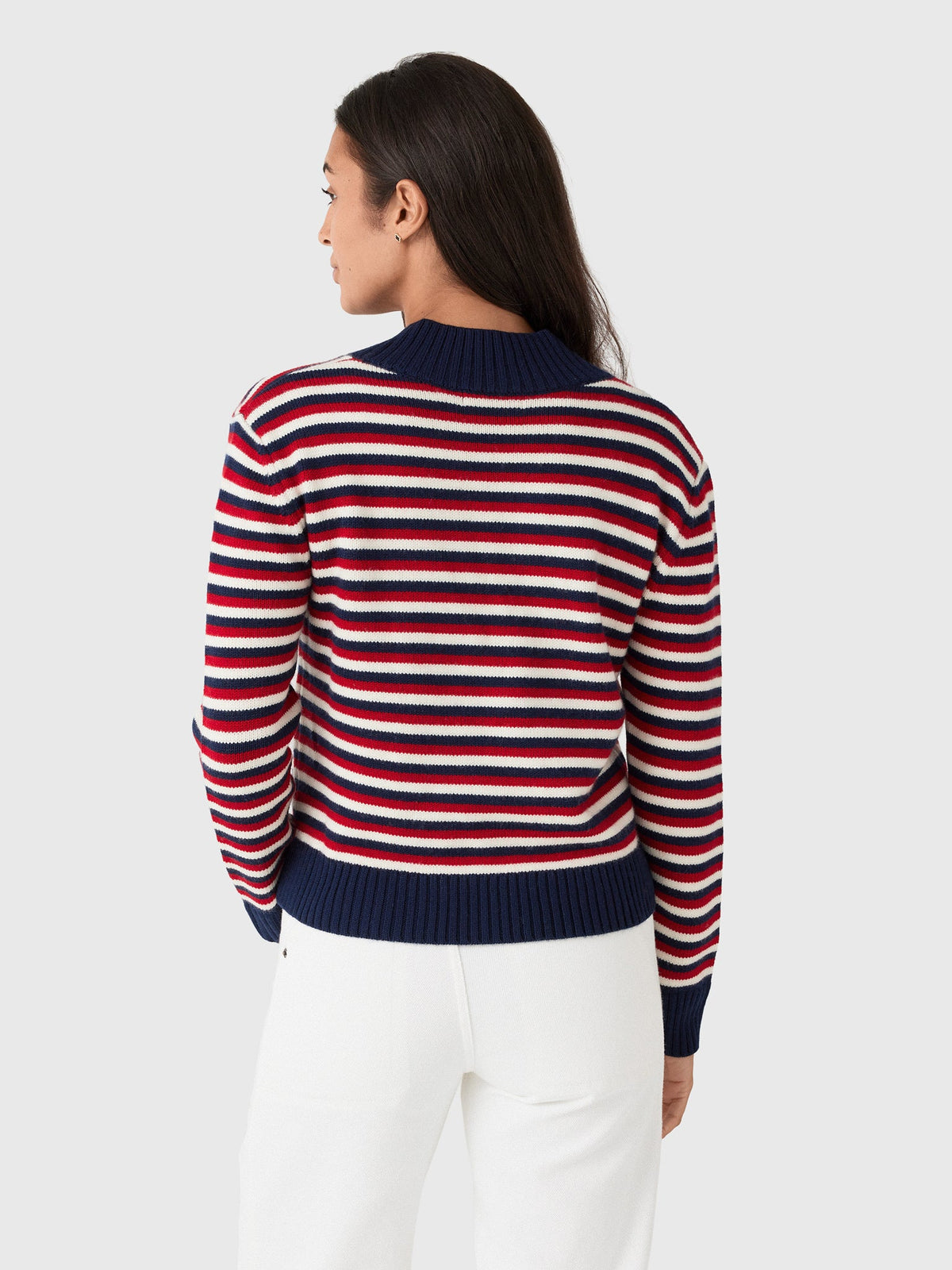 Rosie Assoulin Women's Striped V-Neck Sweater
