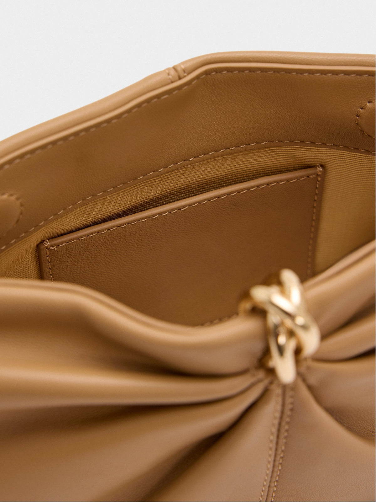 Loeffler Randall Corrine Leather Gathered Clutch