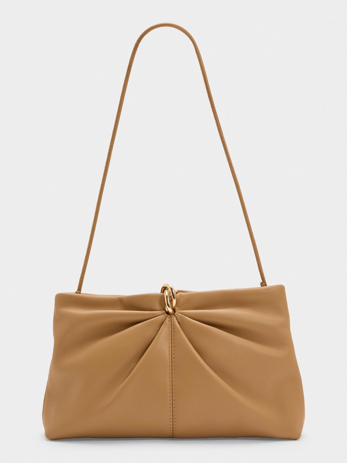 Loeffler Randall Corrine Leather Gathered Clutch