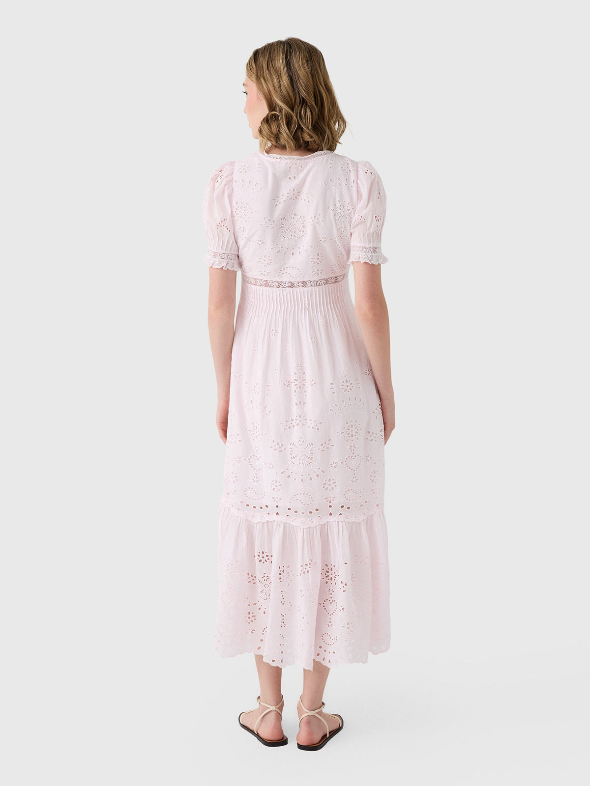 LoveShackFancy Women's Tarragon Cotton Bandana Eyelet Midi Dress