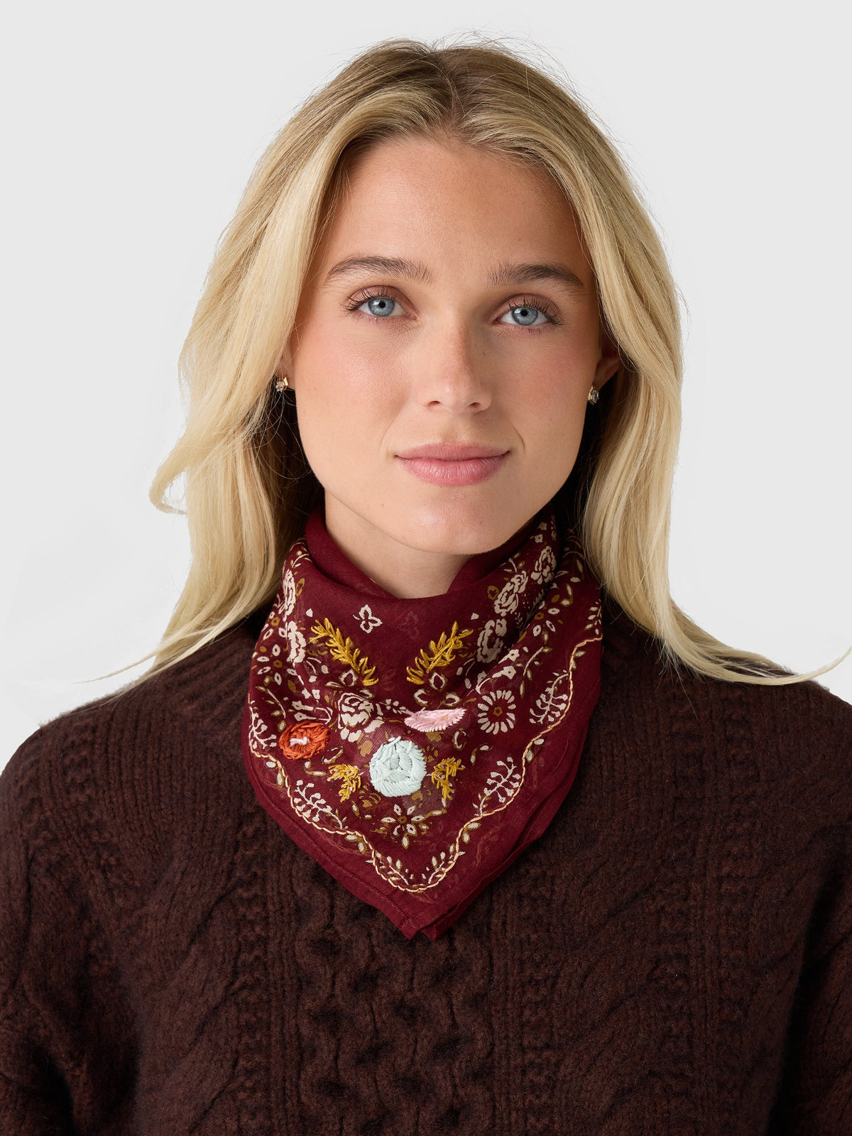 Chan Luu Embroidered Floral Bandana