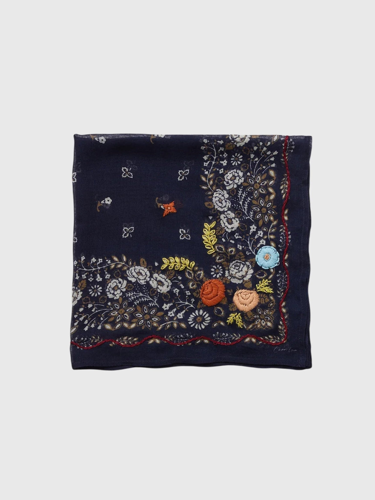 Chan Luu Embroidered Floral Bandana