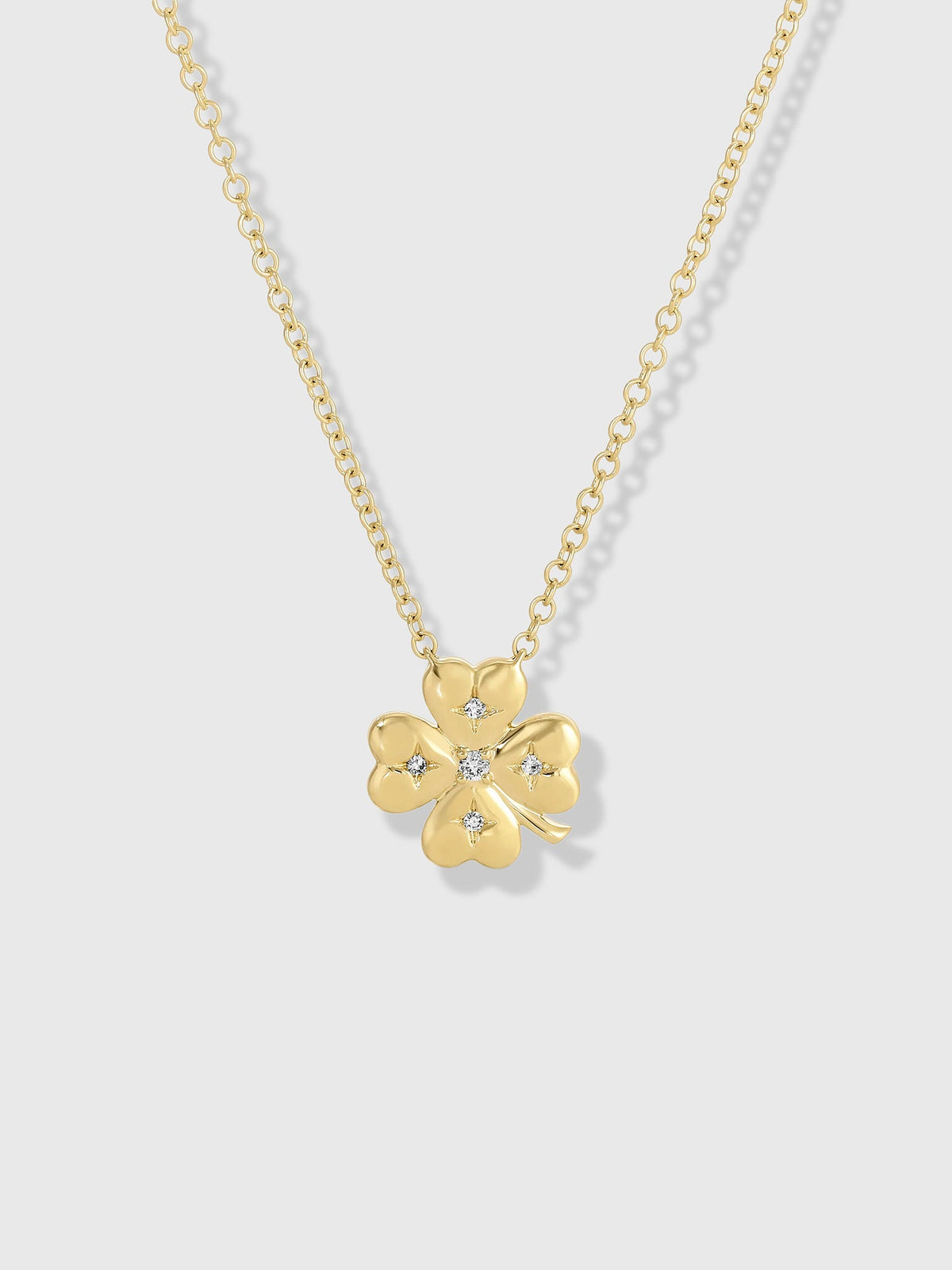 EF Collection Diamond Mini Clover Necklace