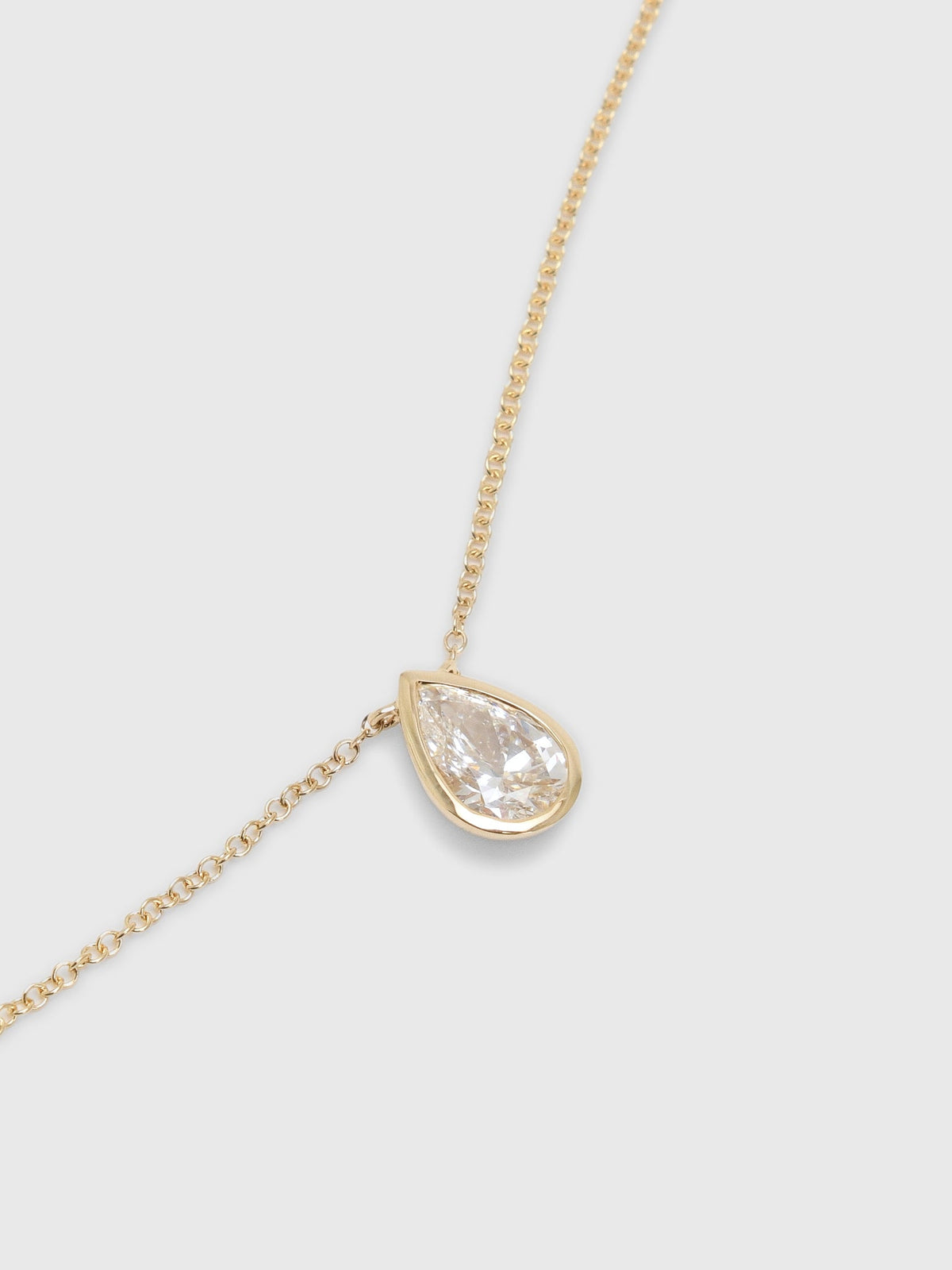 EF Collection Floating Bezel Set Pear Diamond Necklace