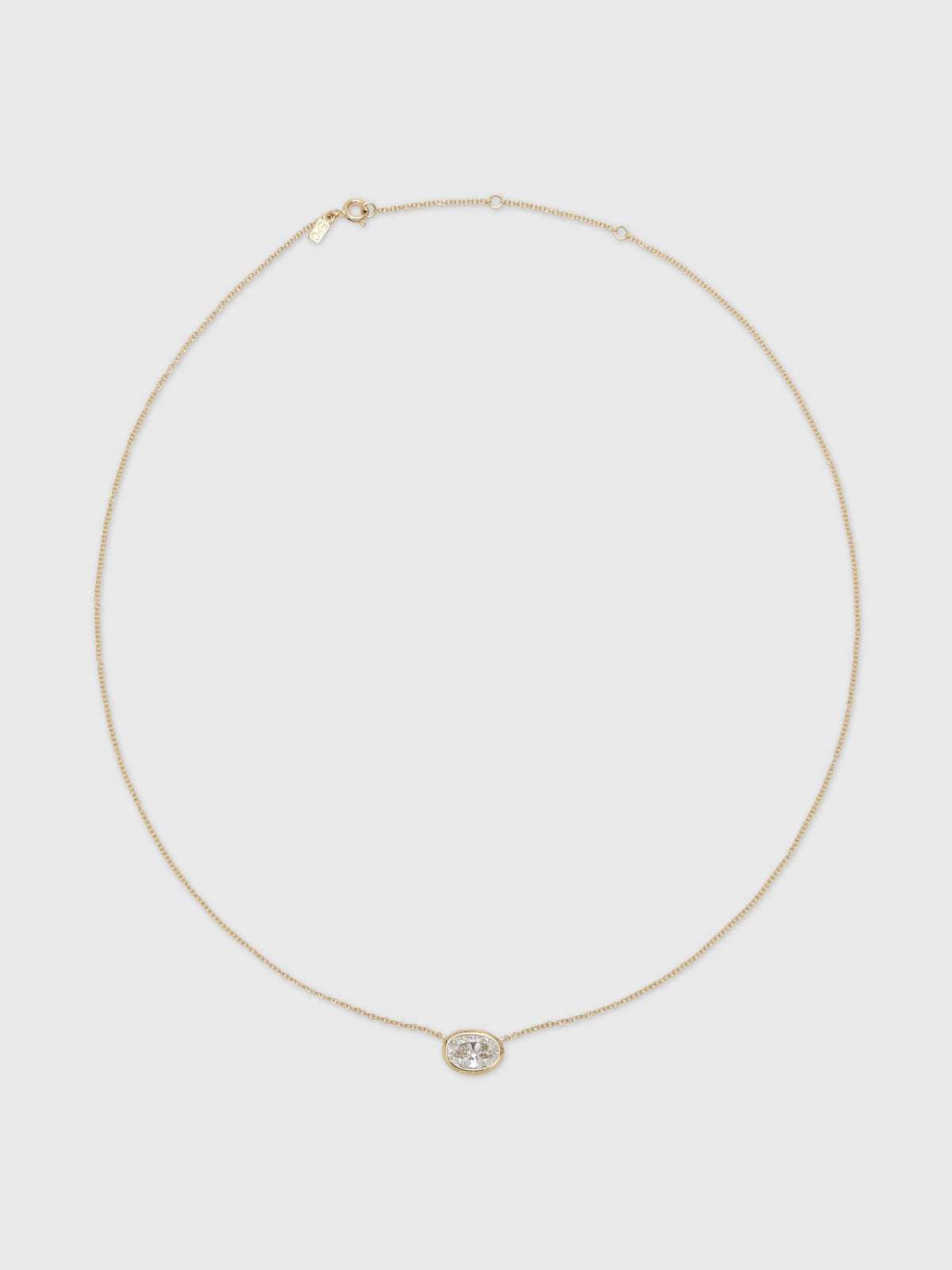 EF Collection Floating Bezel Set Oval Diamond Necklace
