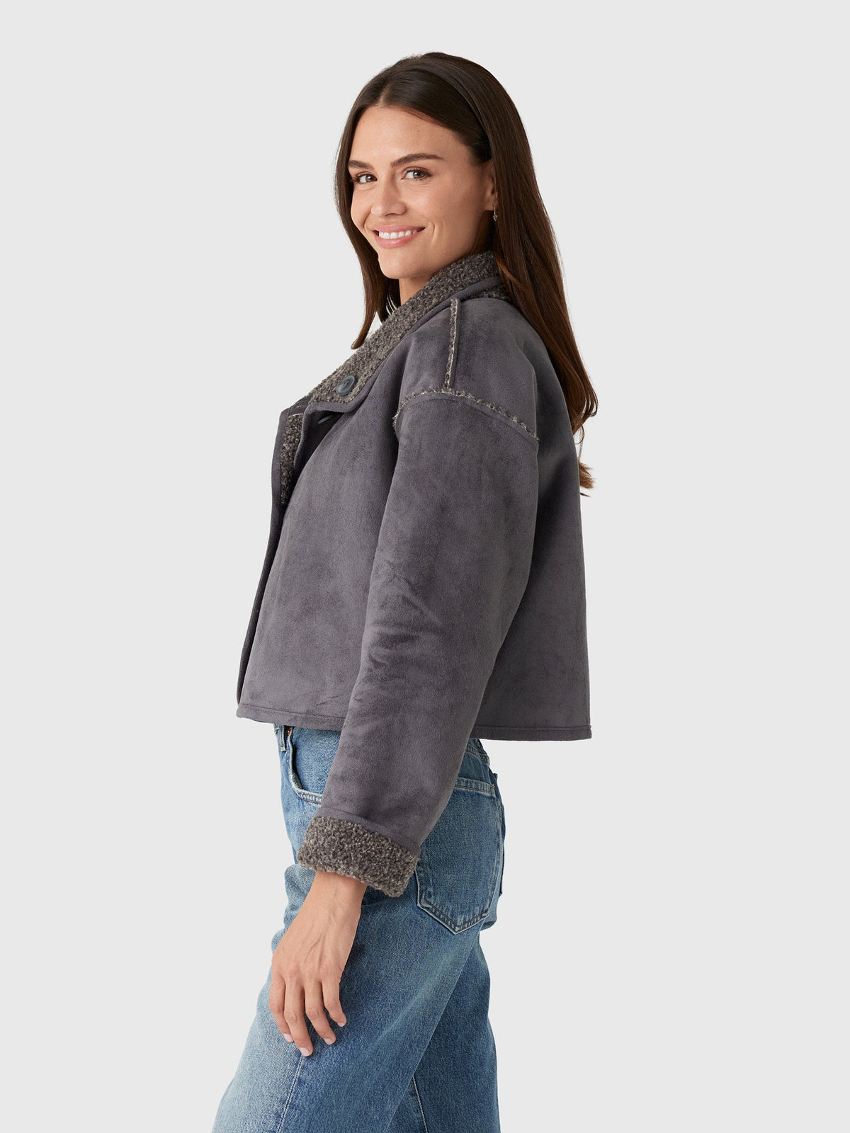 Velvet Women's Esme Sherpa Reversible Cropped Jacket