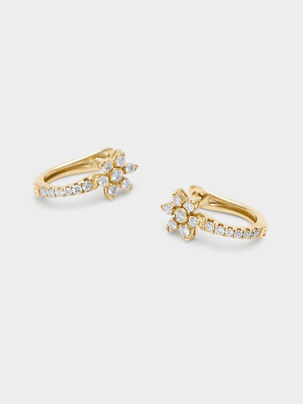 Francie B. Floral Diamond Hoop Earrings