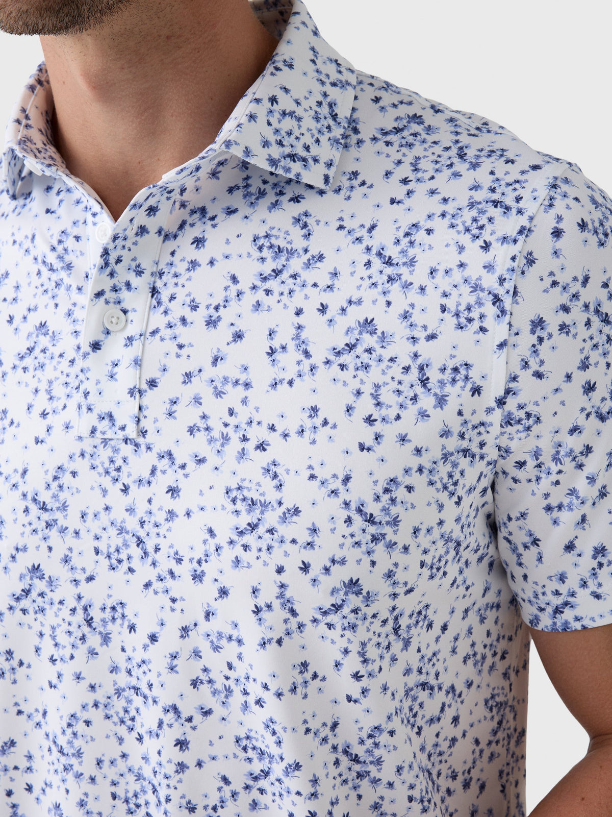 G/FORE Men's Scattered Ditzy Tech Jersey Polo