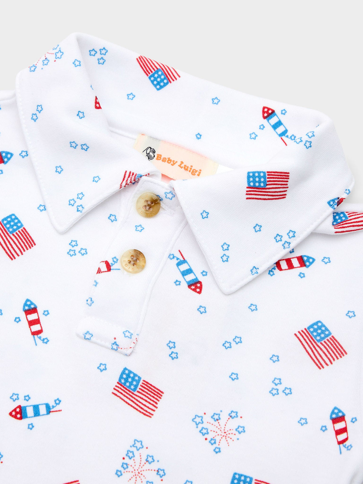 Luigi Boys' Flag & Firework Polo