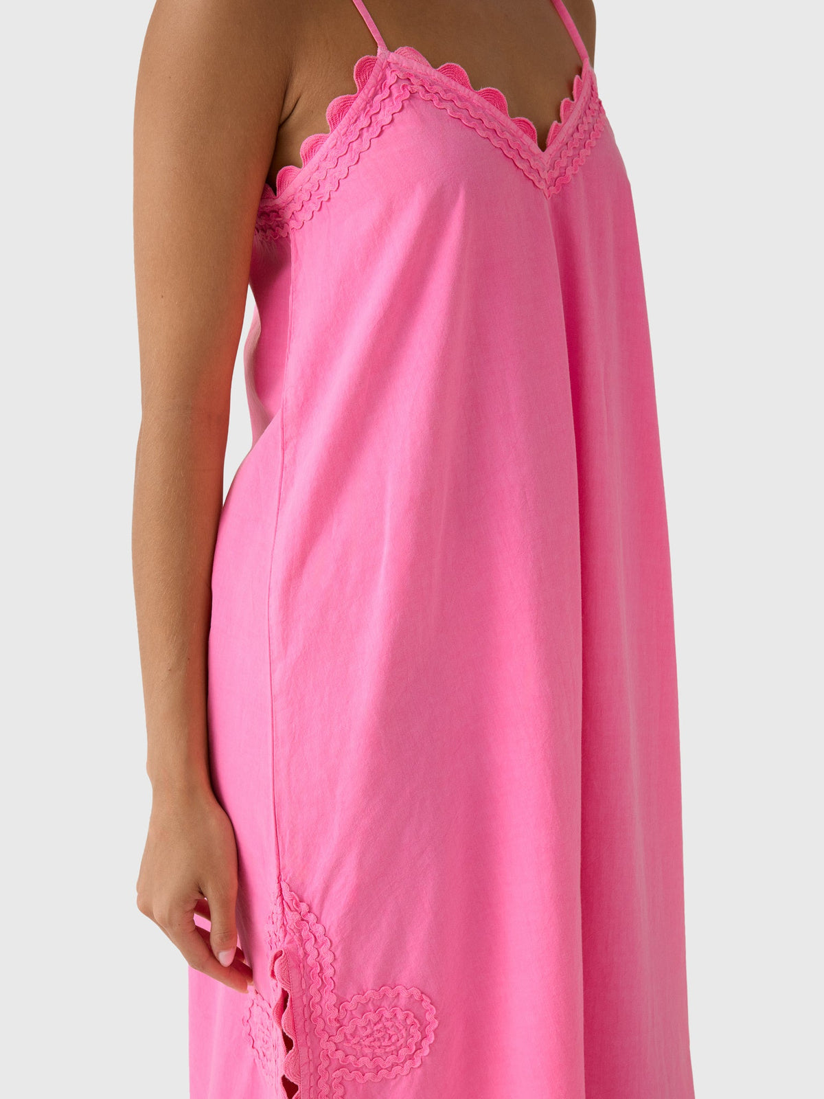 Juliet Dunn Women's Ric Rac Embroidered Slip Dress