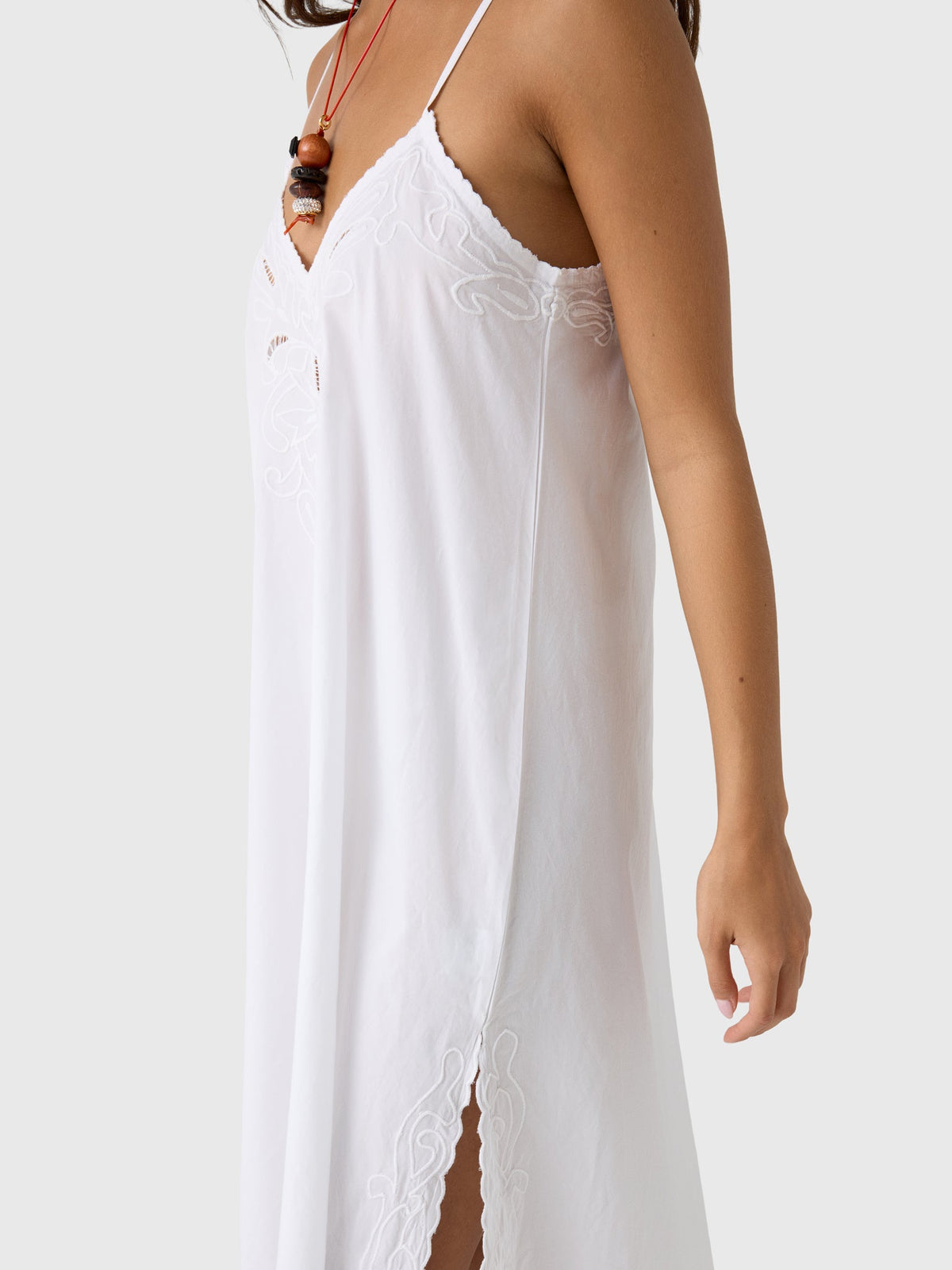 Juliet Dunn Women's Cutwork Embroidered Slip Dress