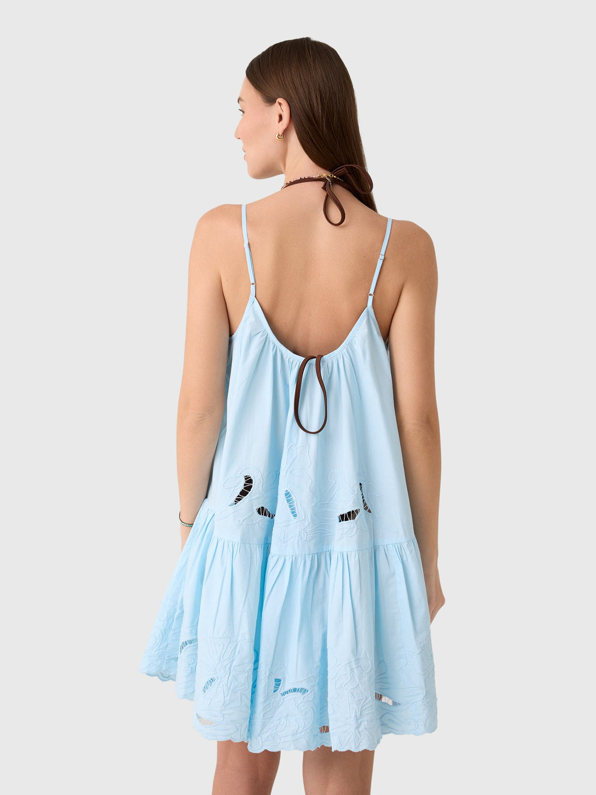 Juliet Dunn Women's Strappy Cutwork Embroidered Dress