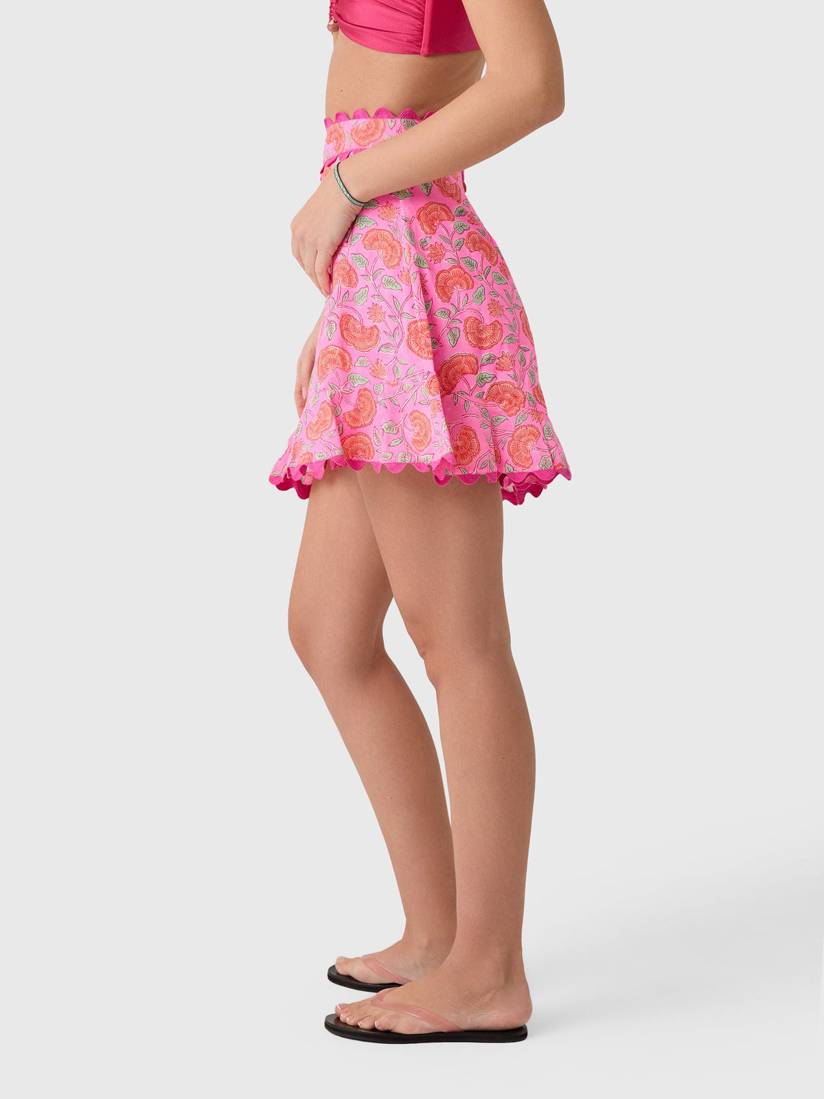 Juliet Dunn Women's Floral Print Frill Short