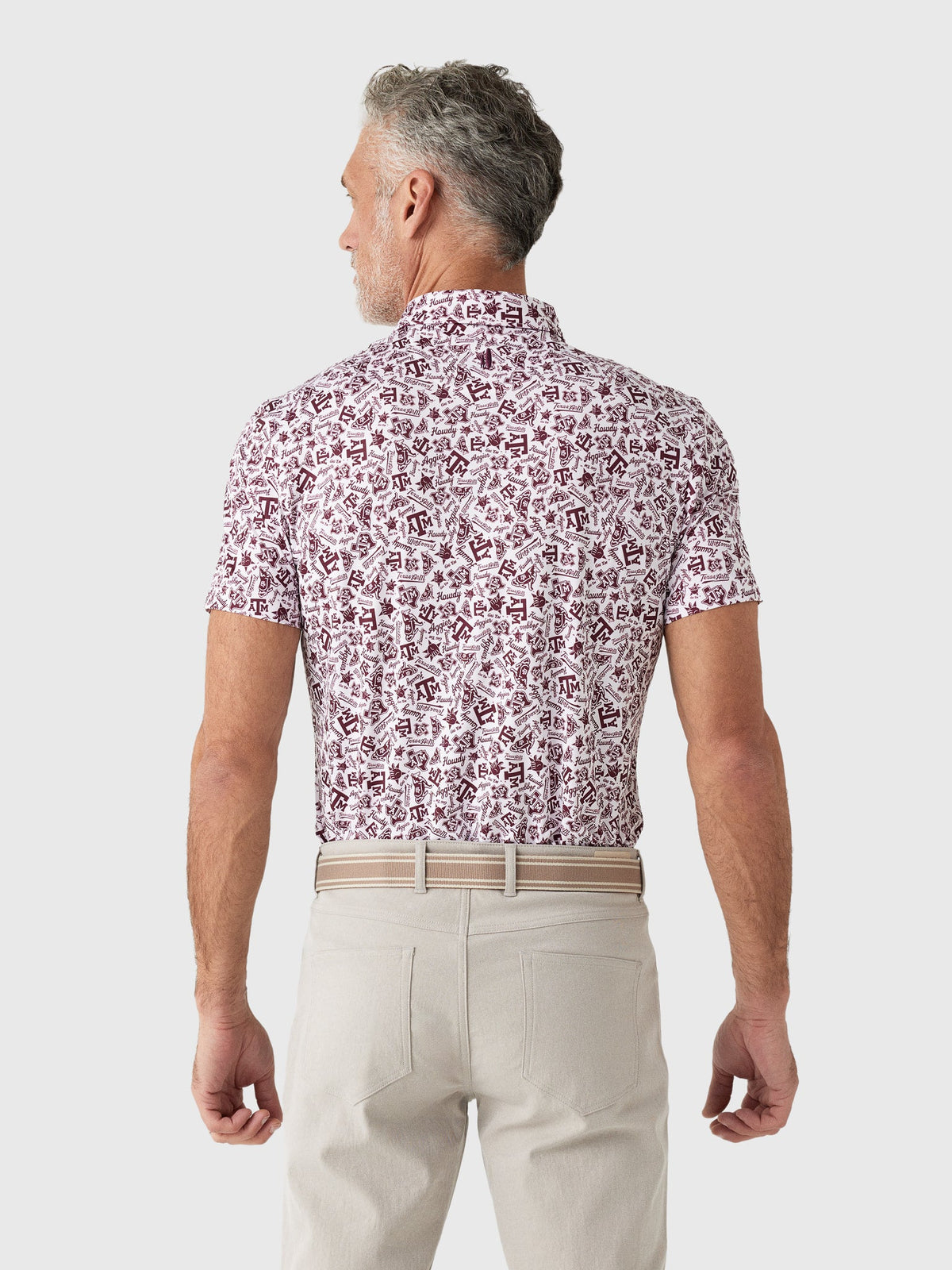 Johnnie-O Men's Texas A&M Galvin Performance Jersey Printed Polo
