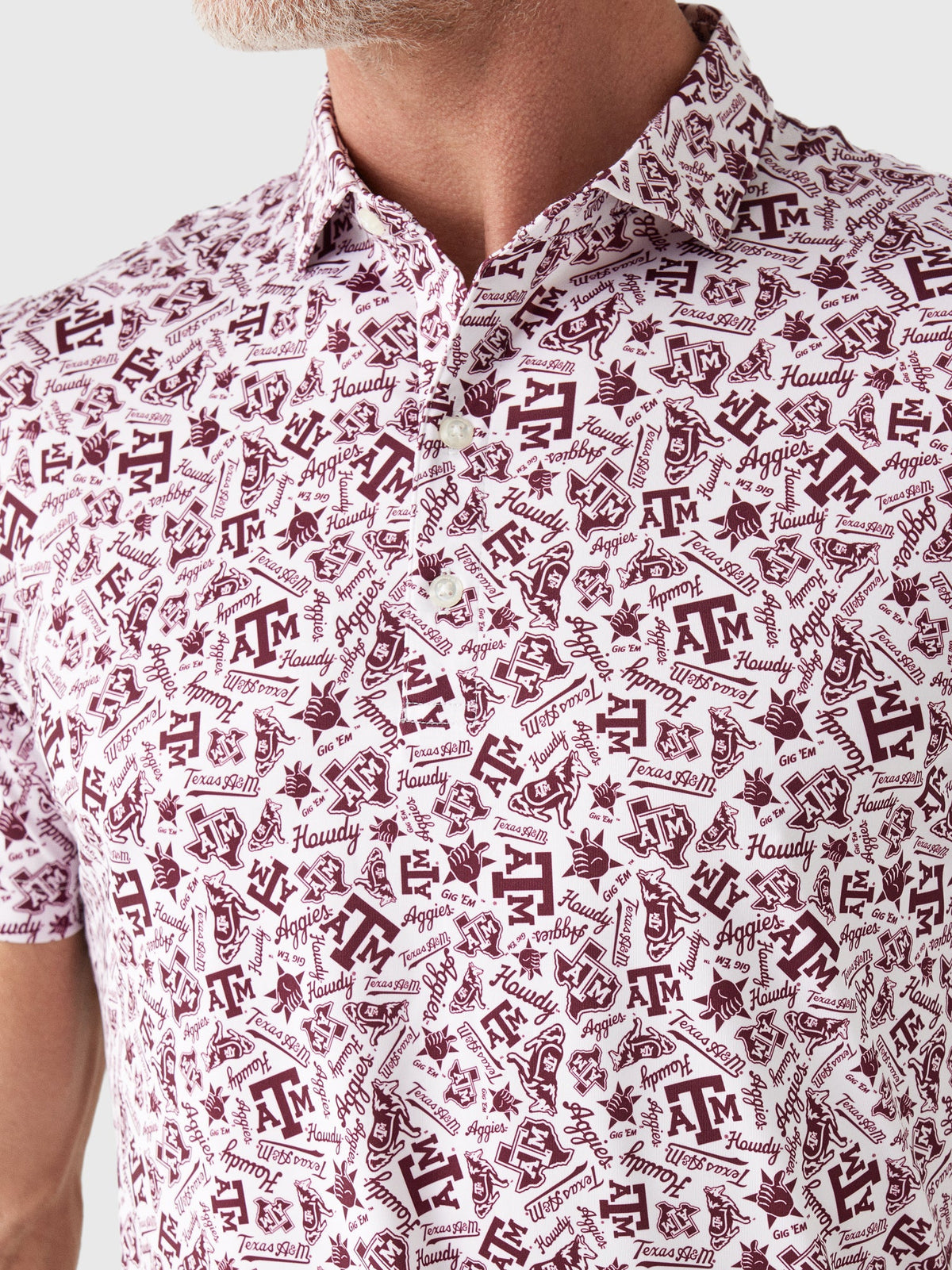 Johnnie-O Men's Texas A&M Galvin Performance Jersey Printed Polo