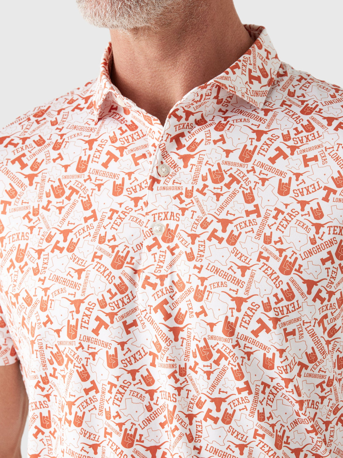 Johnnie-O Men's University of Texas Galvin Performance Jersey Printed Polo