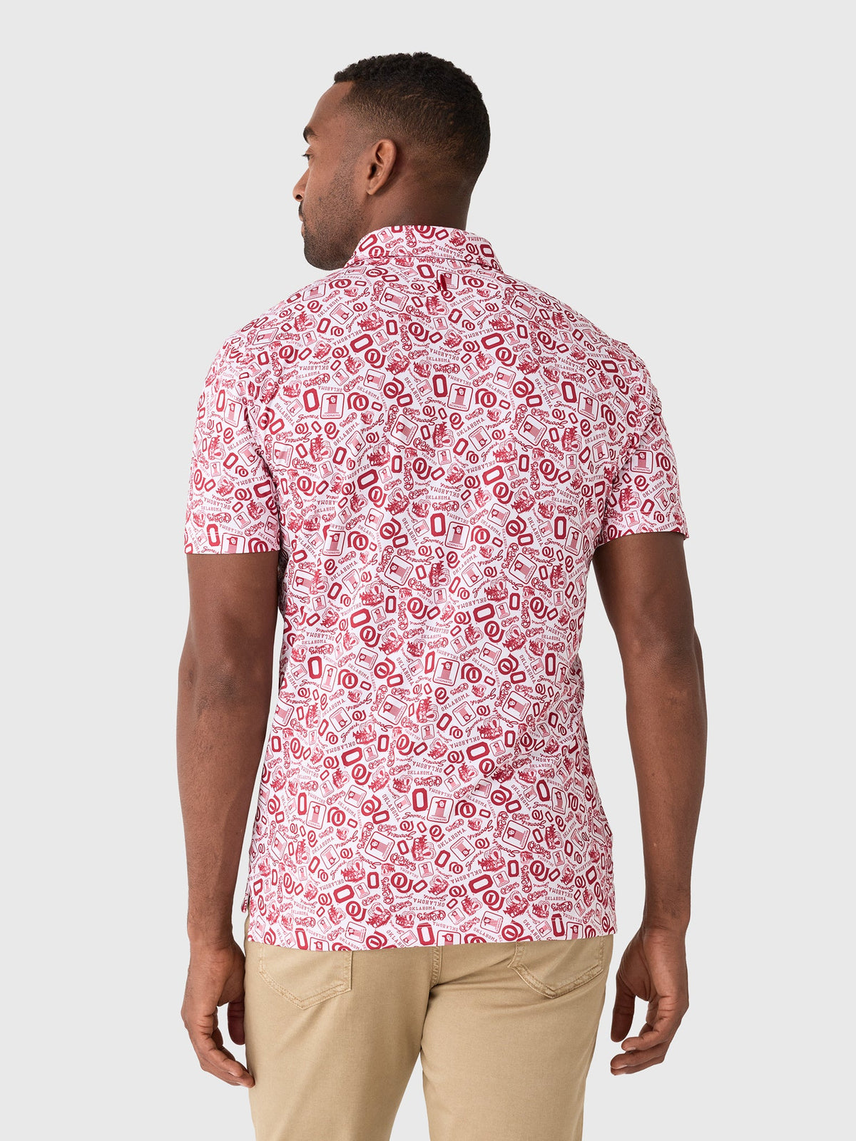 Johnnie-O Men's University of Oklahoma Galvin Performance Jersey Printed Polo