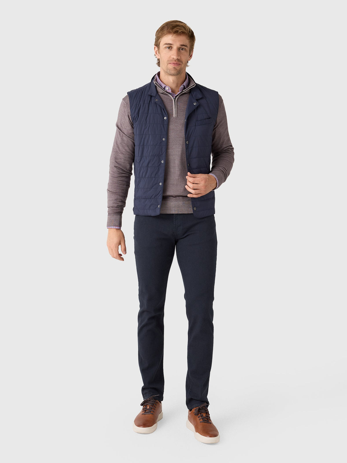Johnnie-O Men's Bauer Snap Front Quilted Vest